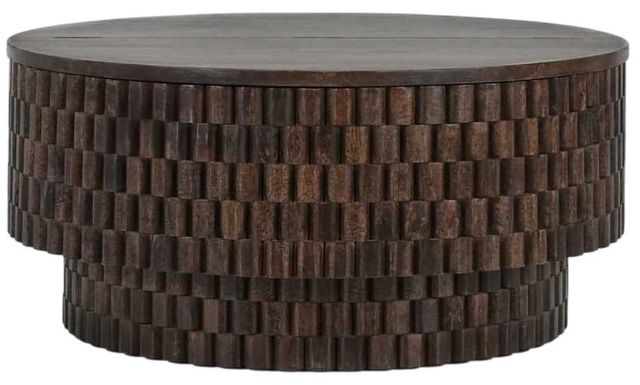 Classic Home Norwood Bark Brown 40" Round Coffee Table-0