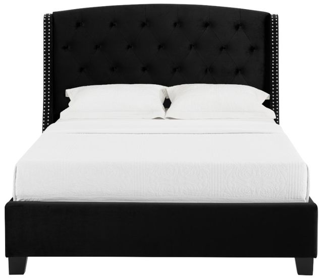 Crown Mark Eva Black Queen Upholstered Panel Bed-4
