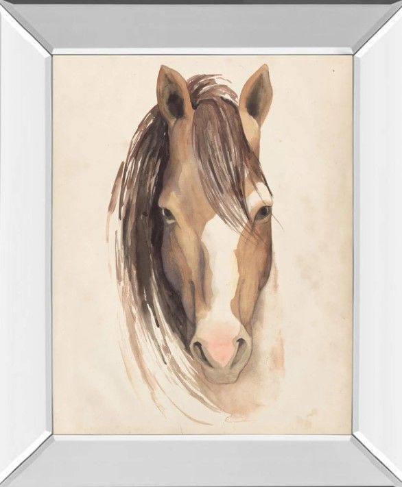 Classy Art Watercolor Animal Study by Grace Popp Mirror Framed Wall Art-1