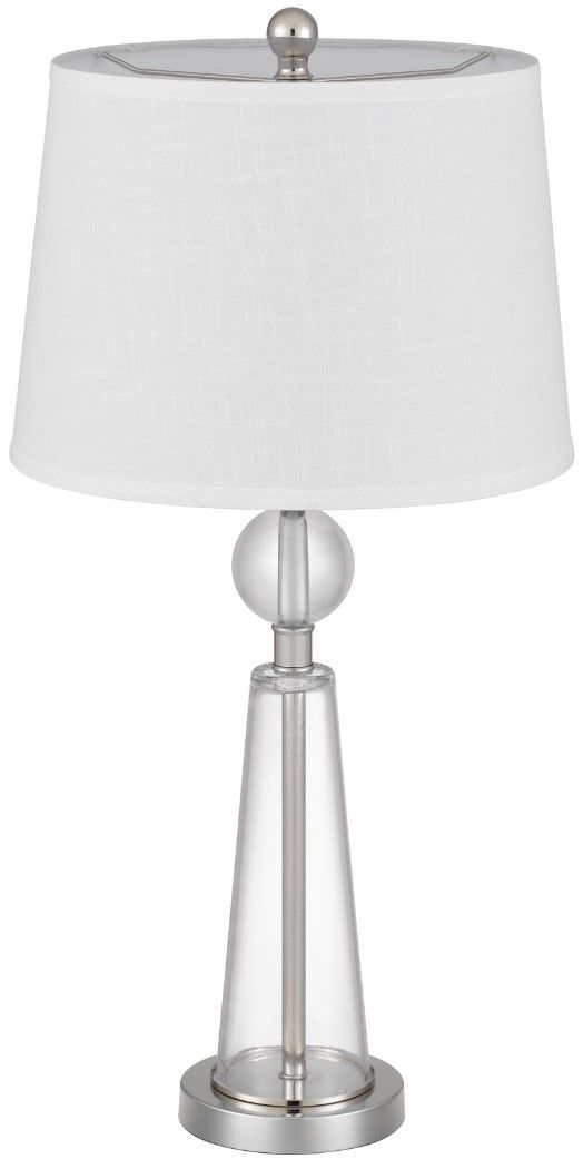 Cal® Lighting & Accessories Reverse Torch 2-Piece Brushed Steel Table Lamp Set-2