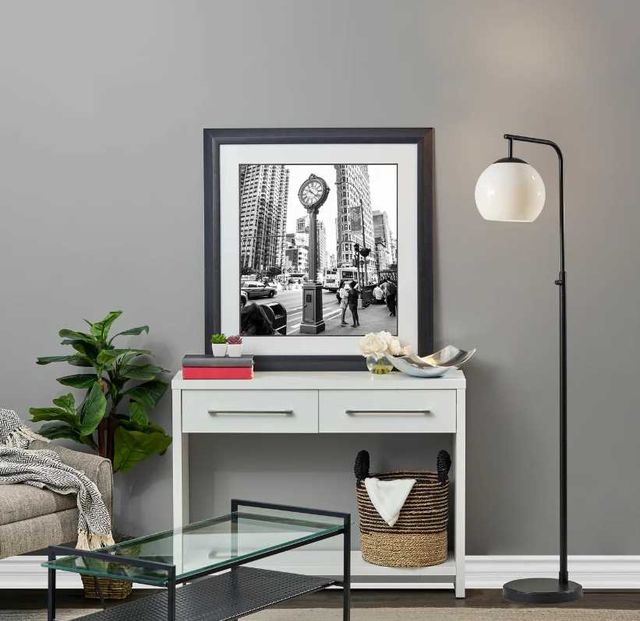 Adesso® Globe Black Floor Lamp with Milk Glass-2