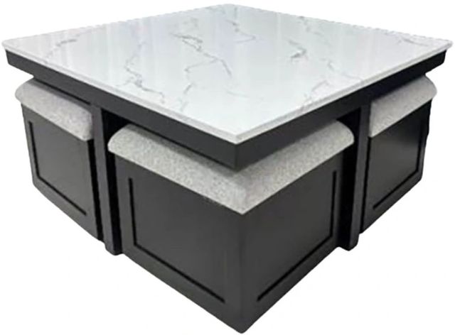 Crown Mark Marta 5-Piece Black/Gray/White Coffee Table Set-2