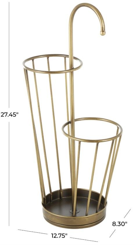 Deco Marche Gold 2-Section Umbrella Stand-3