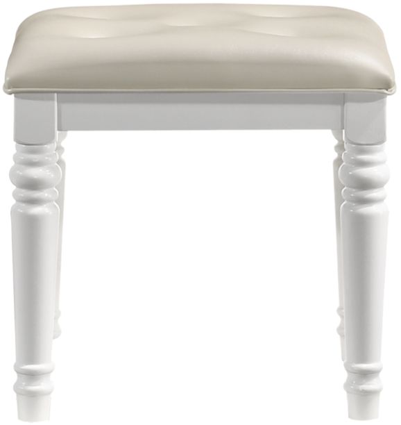 New Classic® Home Furnishings Valentino White Dressing Table Stool-2