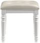 New Classic® Home Furnishings Valentino White Dressing Table Stool-2