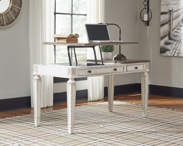 Signature Design by Ashley® Realyn Brown/White Lift Top Office Desk-7