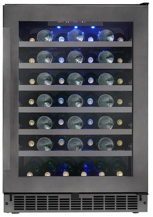 Silhouette® Sydney 24" 5.6 Cu. Ft. Black Stainless Steel Wine Cooler-3