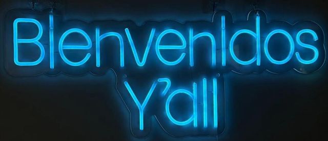 Classy Living Enlightened Bienvenidos Y’all Neon Blue LED-1