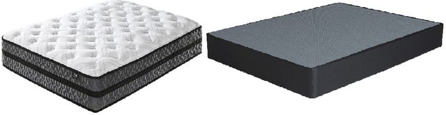 Sierra Sleep® by Ashley® Peak 10" Hybrid Medium Queen Mattress in a Box and Foundation Set-0