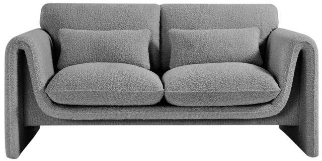 Meridian Furniture Stylus Gray Boucle Fabric Loveseat-1