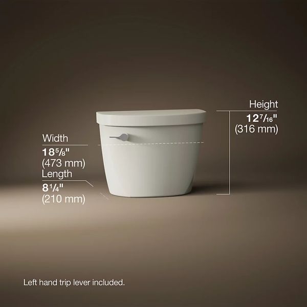 KOHLER® Cimarron® Biscuit Left-Hand Trip Toilet Tank, 1.28 Gpf-4