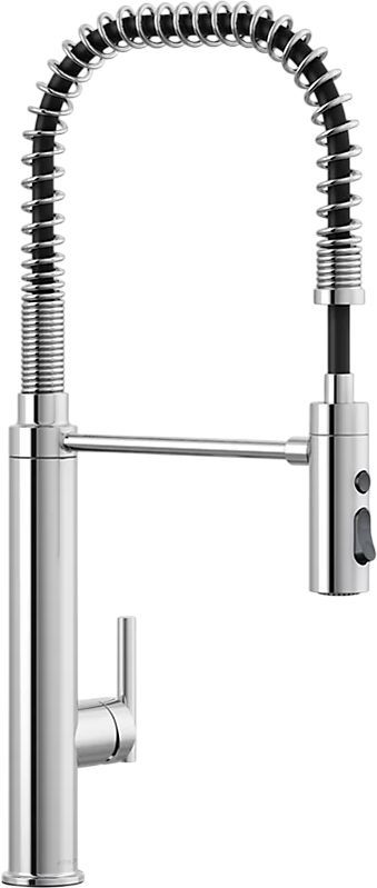 KOHLER® Purist® Polished Chrome Semi-Professional Kitchen Sink Faucet with 3-Function Sprayhead-0
