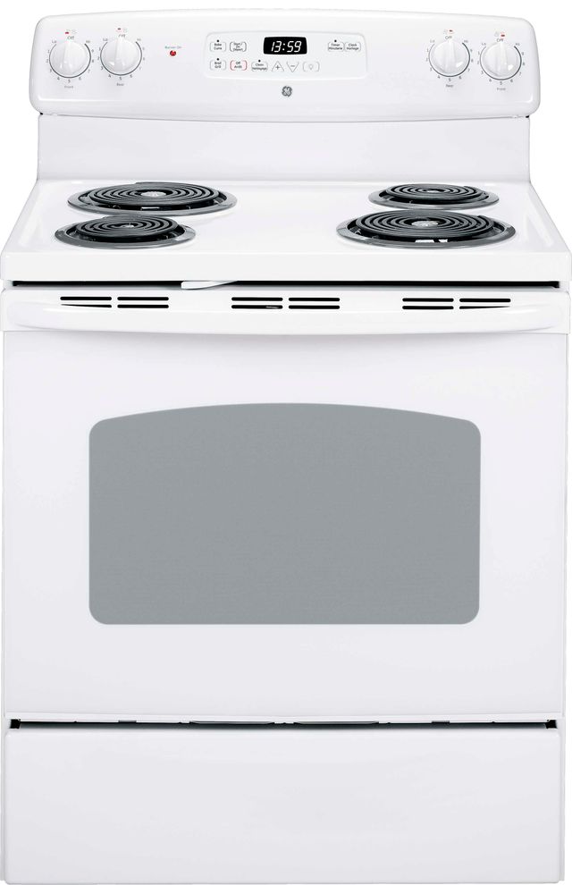 GE 30" White Freestanding Electric Range