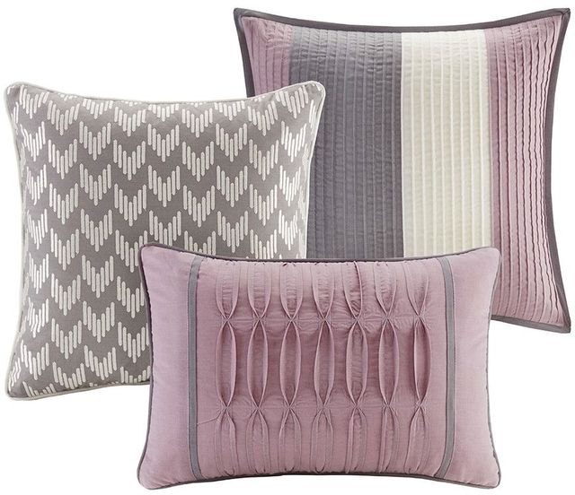 Olliix by Madison Park 7 Piece Purple Queen Gabby Comforter Set-2