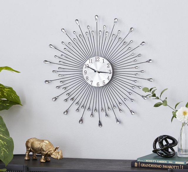 Deco Marche Silver Starburst Wall Clock-4