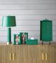 A & B Home Green Leather Lamp-5