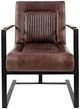 Jofran Inc. Maguire Black/Dark Sienna Genuine Leather Sled Accent Chair-2