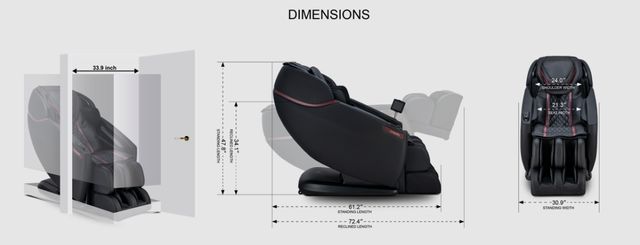 Cozzia® Zen™ 2 Espresso/Gray Power Massage Chair-2