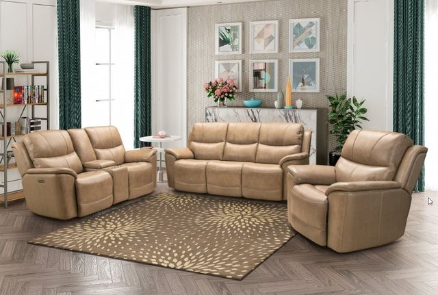BarcaLounger® Kaden Elliott Taupe Leather Power Recliner-2
