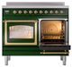 Ilve® Nostalgie II Noblesse 40'' Emerald Green Pro Style Induction Range with Brass Trim-4