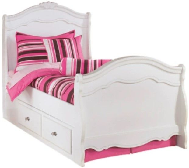  Signature Design by Ashley® Exquisite 6-Piece White Twin Storage Sleigh Bed Set-1