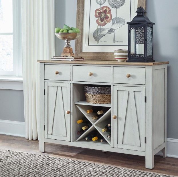 Liberty Furniture Lindsey Farm Sandstone/Weathered White Server-1