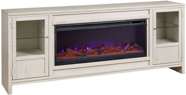 aspenhome® Sandro Brushed White 80" Fireplace Console-0