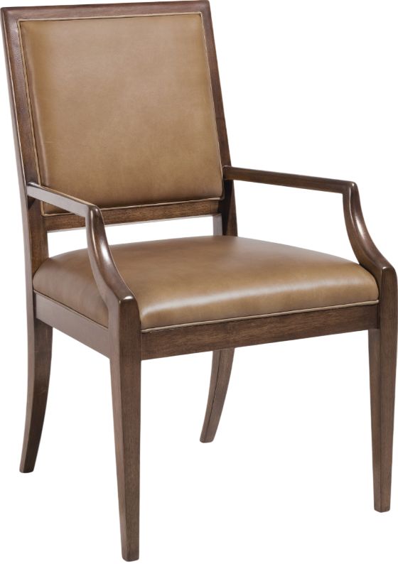 Hooker® Furniture Archives Classic Walnut/Dark Blond Upholstered Dining Arm Chair-0
