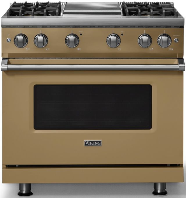 Viking® 5 Series 36" Golden Hour Pro Style Gas (LP) Range with Polished Chrome Trim-0