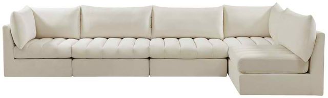 Meridian Furniture Jacob 5-Piece Cream 140" Modular Sectional-1
