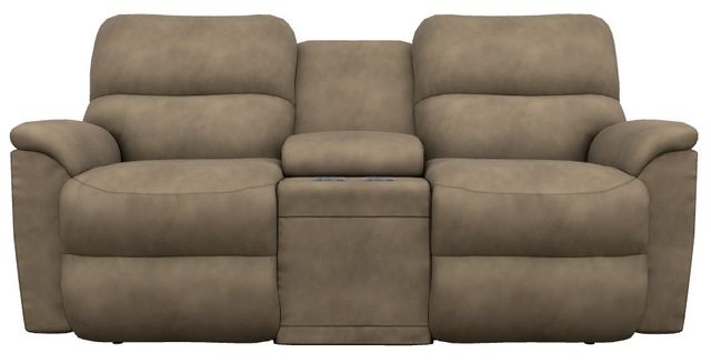 La-Z-Boy® Brooks Mushroom Power Reclining Loveseat with Console and Headrest-1