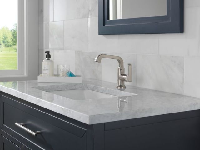 Delta Tetra™ Lumicoat® Stainless 7" Single Handle Bathroom Faucet-2