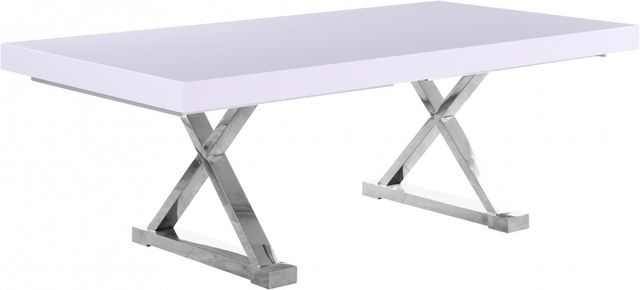 Meridian Furniture Excel White Extendable Dining Table-1