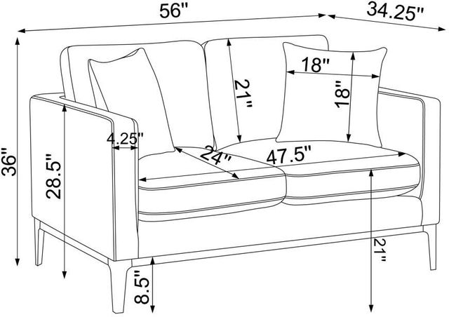Coaster® Apperson 3-Piece Light Gray Upholstered Track Arm Sofa Set-3