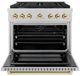 ZLINE Autograph Edition 36" Satin Stainless Steel Pro Style Gas Range with 6 Burner Cooktop-1