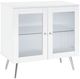 Coaster® Nieta Chrome/White High Gloss 2-Tier Accent Cabinet with Glass Shelf-0