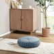 Olliix by Intelligent Design Loretta Aqua 22" Diameter x 6" Poly Chenille Round Floor Pillow Cushion-1