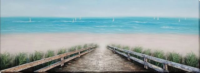 Classy Living Adventurous Tranquil Sands Coastal Walkway Wall Art-0