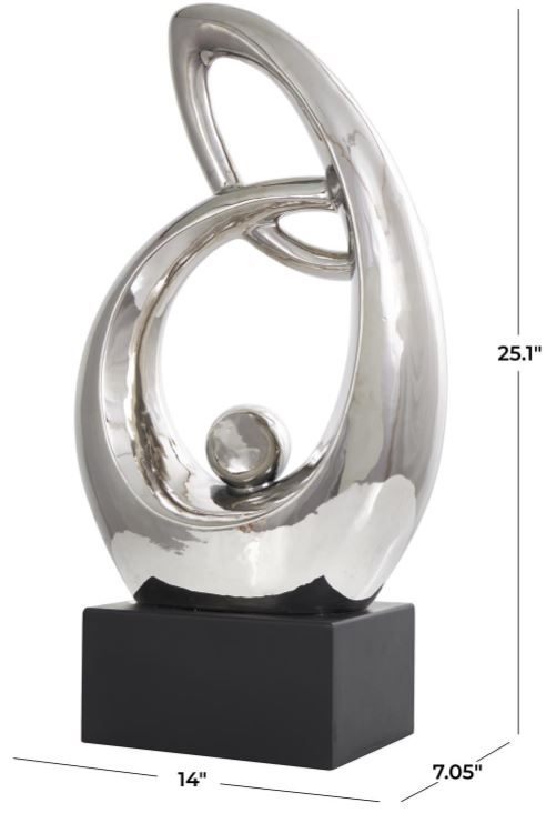 Deco Marche Silver Abstract Decorative Sculpture-3
