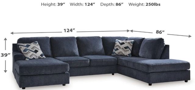Signature Design by Ashley® Albar Place 2-Piece Cobalt Right-Arm Facing Sectional and Chaise-2