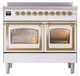 Ilve® Nostalgie II Noblesse 40'' White Pro Style Induction Range with Brass Trim-1