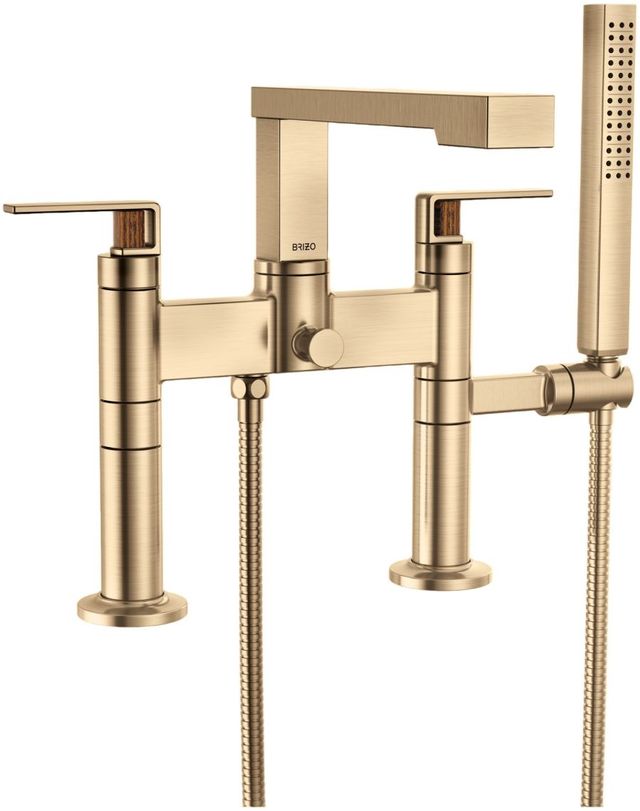 Brizo Frank Lloyd Wright® Brilliance® Luxe Gold® 2-Handle Tub Filler Trim Kit with Gap Lever Handle-1