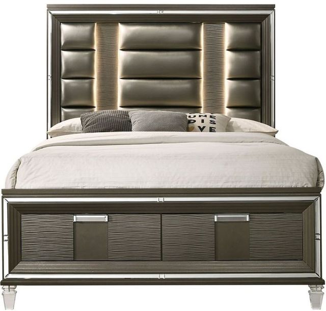 Elements International Twenty Nine Copper Queen Low Profile Storage Bed-1