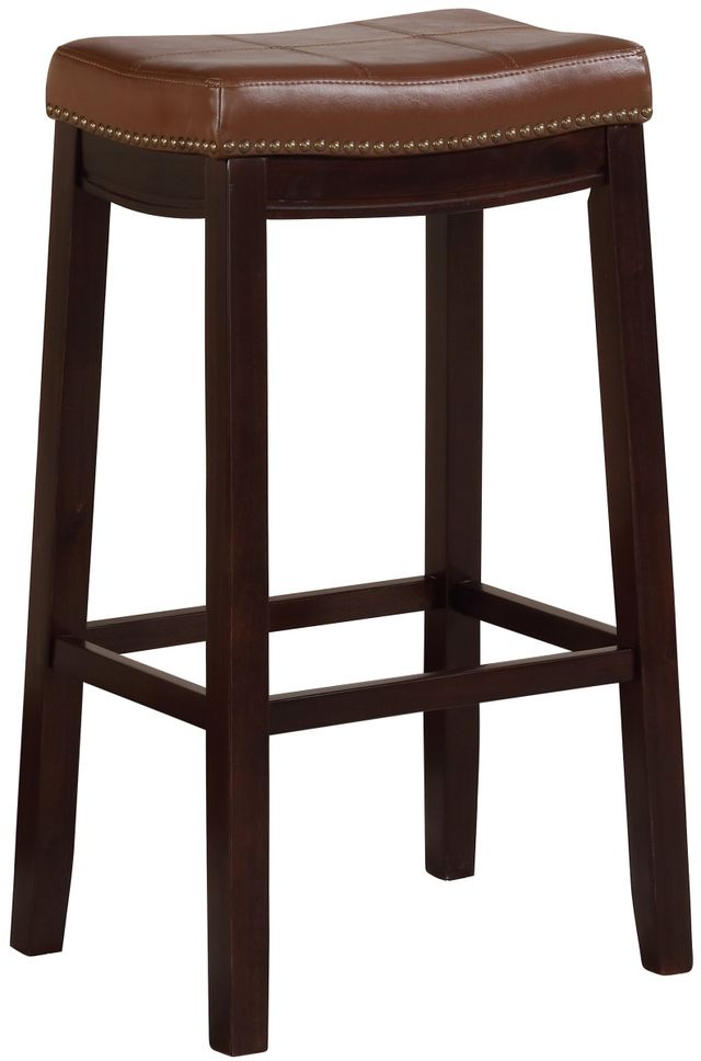 Linon Claridge Brown/Cognac Bar Stool-0