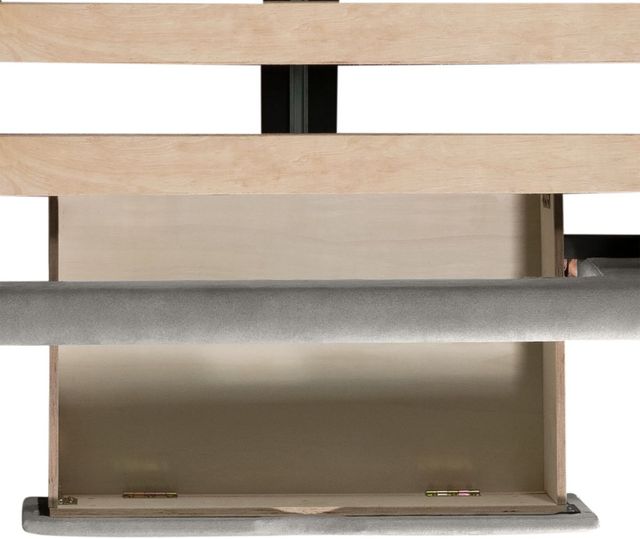 Elements International Waldorf Gray Queen Upholstered Storage Bed-2