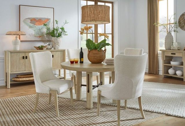 Magnussen Home® Sunset Cove Beige/Sanibel Brown Upholstered Host Side Chair-1