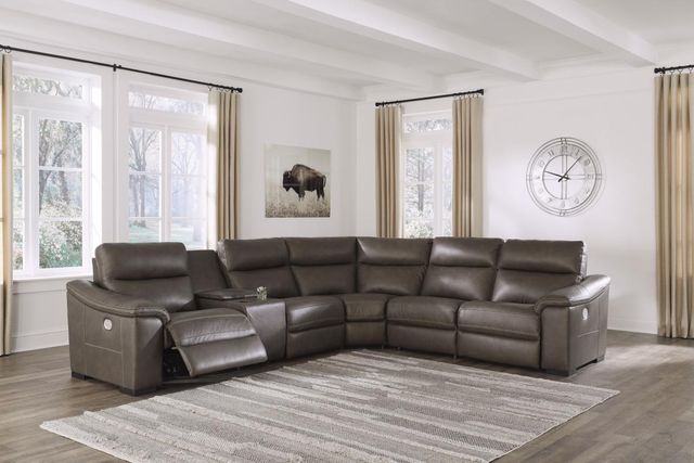 Signature Design by Ashley® Salvatore 6-Piece Chocolate Power Reclining Sectional-3