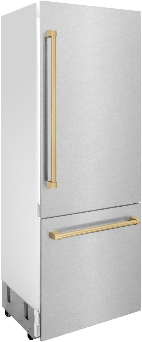 ZLINE Autograph Edition 30" 16.1 Cu. Ft. Satin Stainless Steel Built-In Bottom Freezer Refrigerator-2