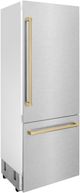 ZLINE Autograph Edition 30" 16.1 Cu. Ft. Satin Stainless Steel Built-In Bottom Freezer Refrigerator-2