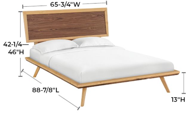 Whittier Wood® Furniture Addison Duet Queen Platform Bed with Adjustable Headboard -2